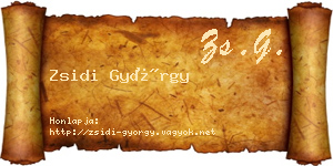 Zsidi György névjegykártya